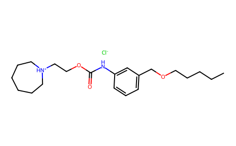 Carbanilic acid, m-((pentyloxy)methyl)-, 2-(hexahydro-1H-azepin-1-yl)ethyl ester, hydrochloride 8017